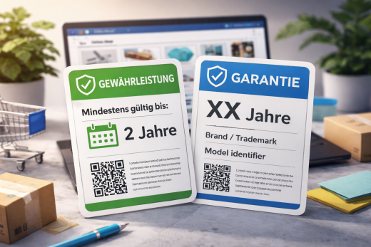 Die Darstellung der neuen Gew&auml;hrleistungs- und Garantie-Labels in der Praxis