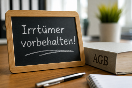 Irrt&uuml;mer vorbehalten&lsquo; in AGB - ist das rechtlich zul&auml;ssig?